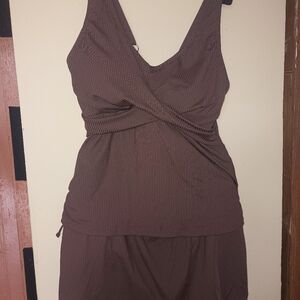 Brown two piece bathing suit